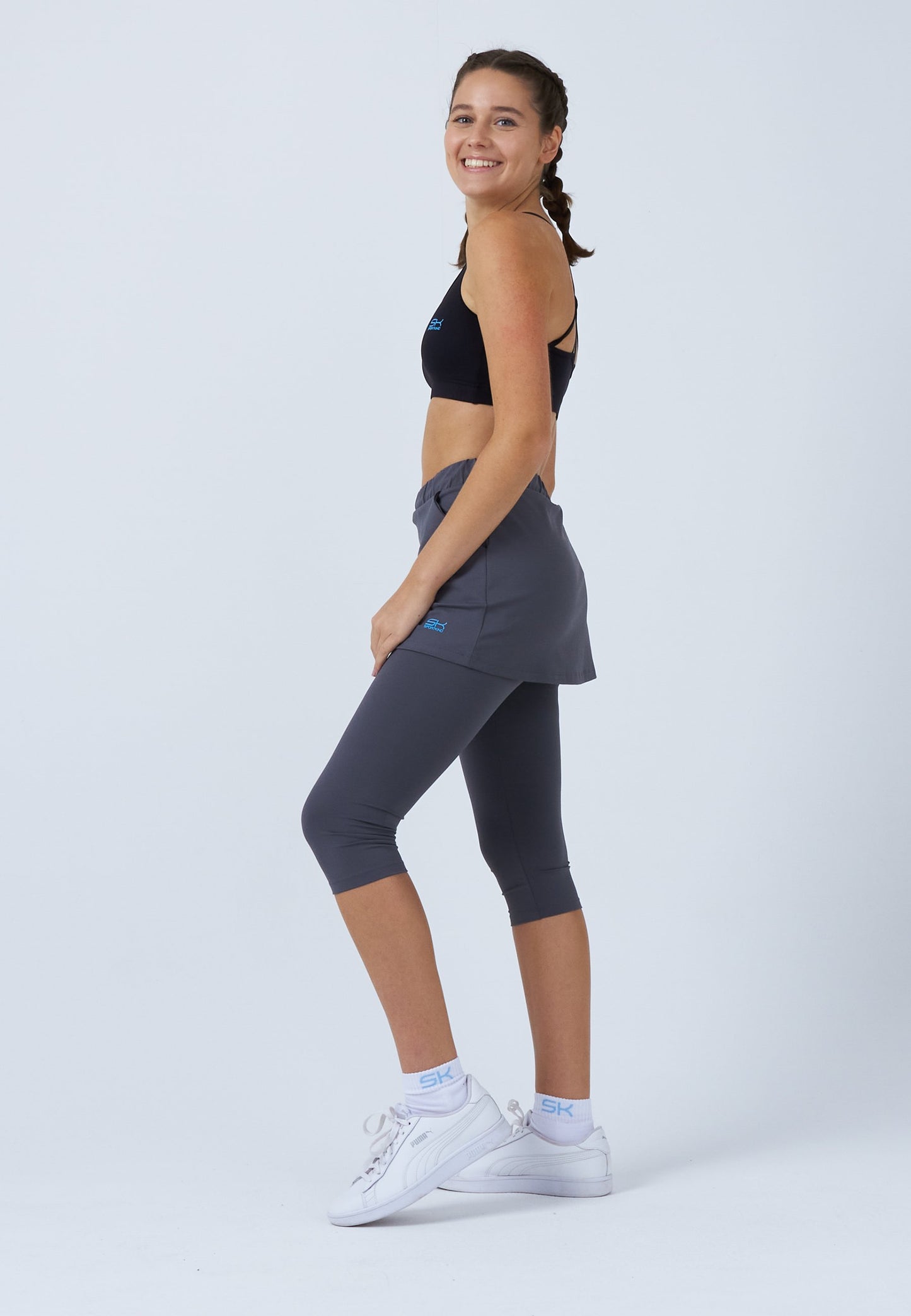 2-in-1 Tennisrock mit Leggings / Skapri, grau