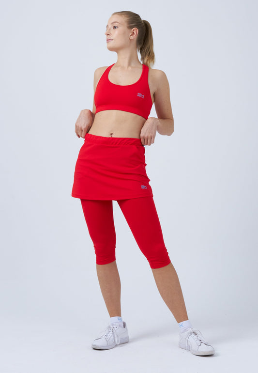 2-in-1 Tennisrock mit Leggings / Skapri, rot