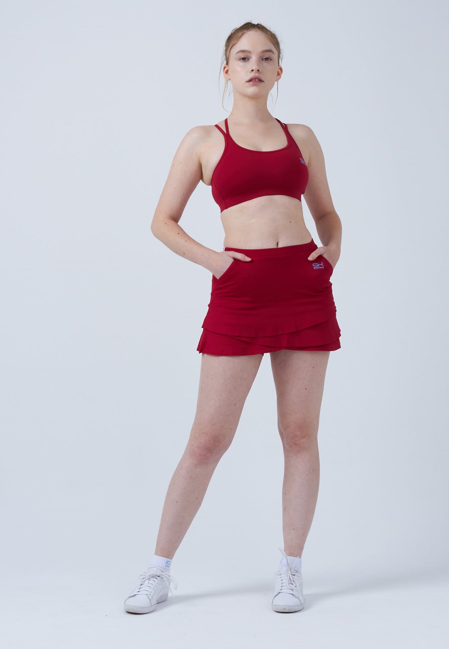 Tulip Tennisrock / Skort mit Taschen, bordeaux rot