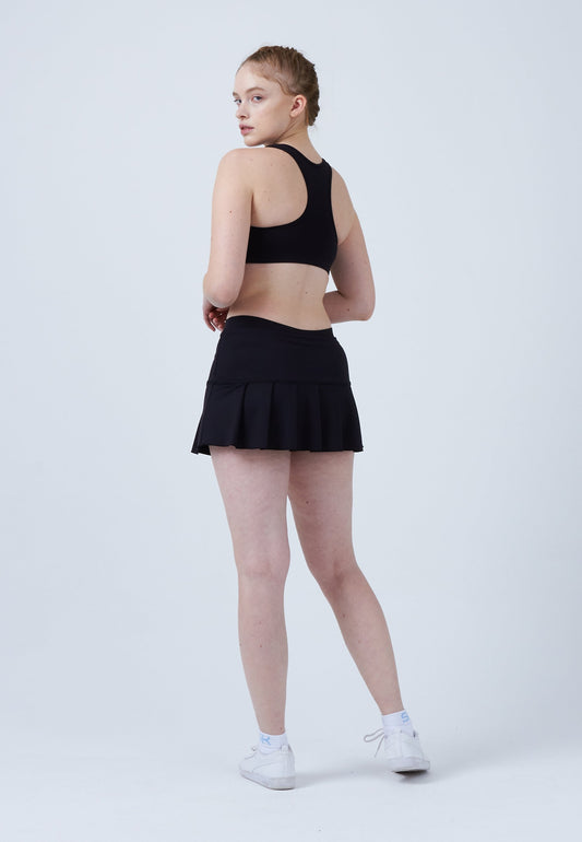 Tennisrock mit Falten / Skort, schwarz