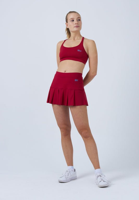 Tennisrock mit Falten / Skort, bordeaux rot