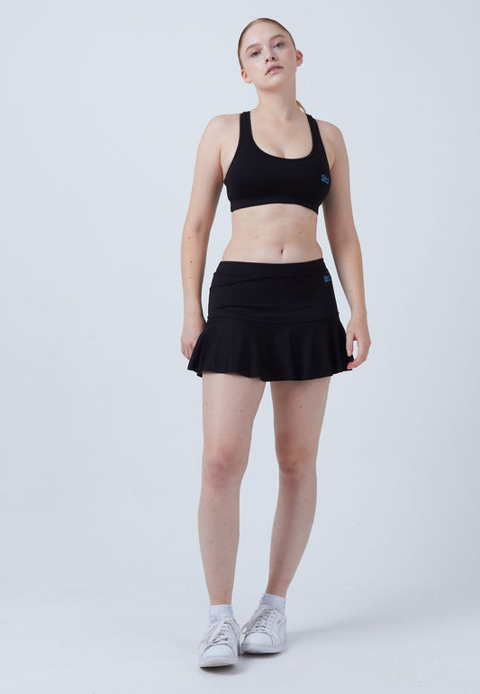Glockiger Tennisrock / Skort, schwarz