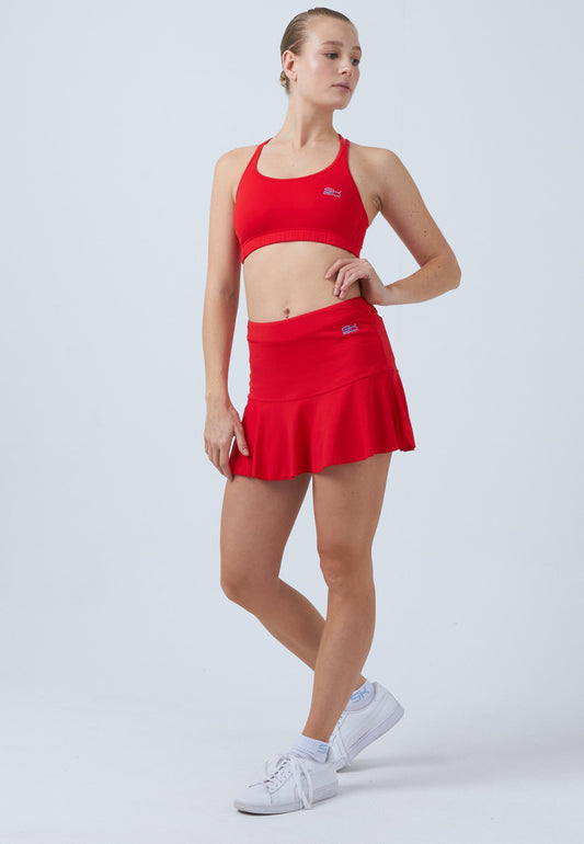 Glockiger Tennisrock / Skort, rot