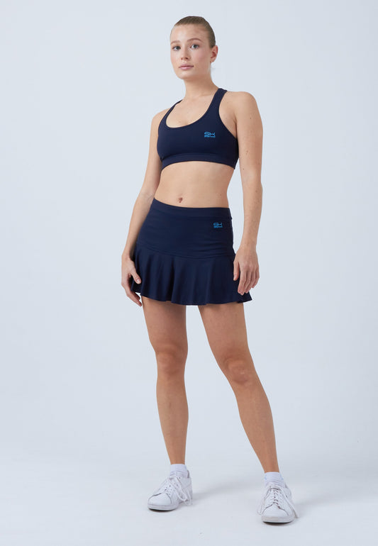 Glockiger Tennisrock / Skort, navy blau