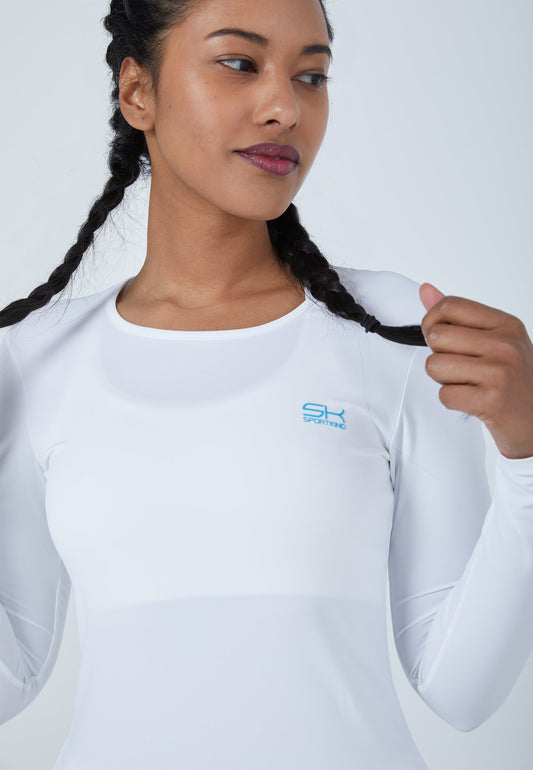 Tennis Longsleeve Shirt, weiß