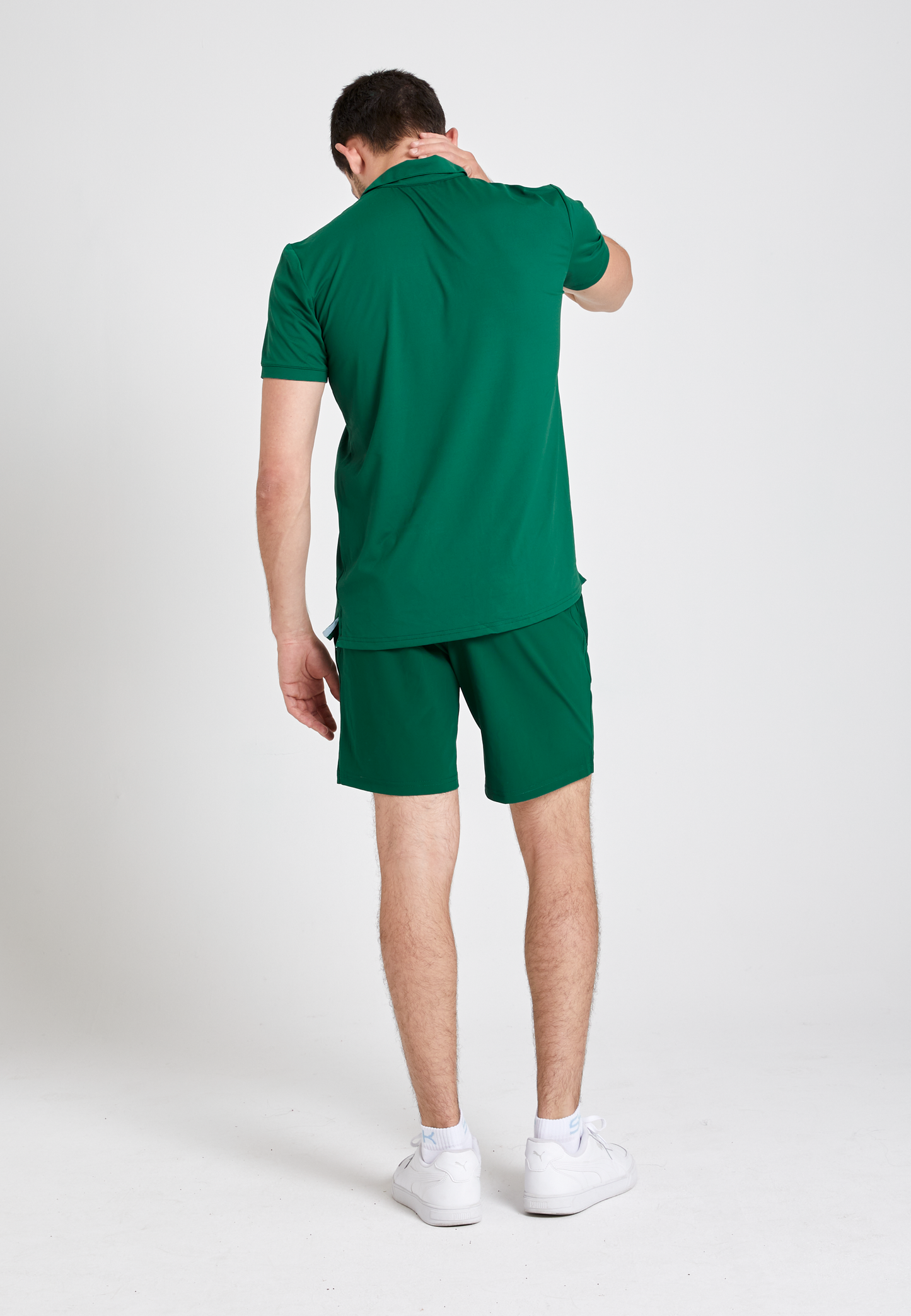 Tennis Poloshirt Herren & Jungen, tannengrün