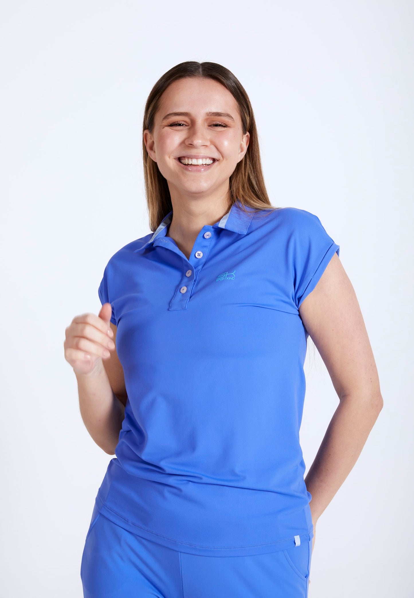 Tennis Polo Shirt Loose-Fit, kornblumen blau