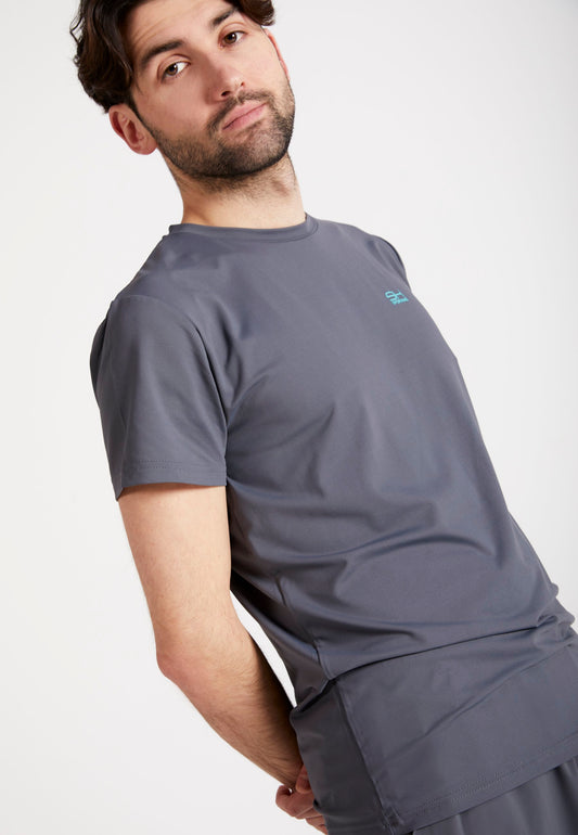 Tennis T-Shirt Rundhals Herren & Jungen, grau