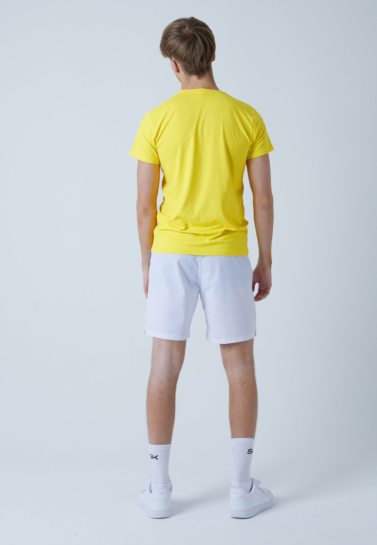 Tennis T-Shirt Rundhals Herren & Jungen, gelb