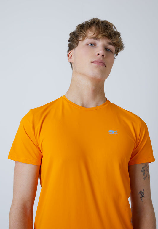Tennis T-Shirt Rundhals Herren & Jungen, orange