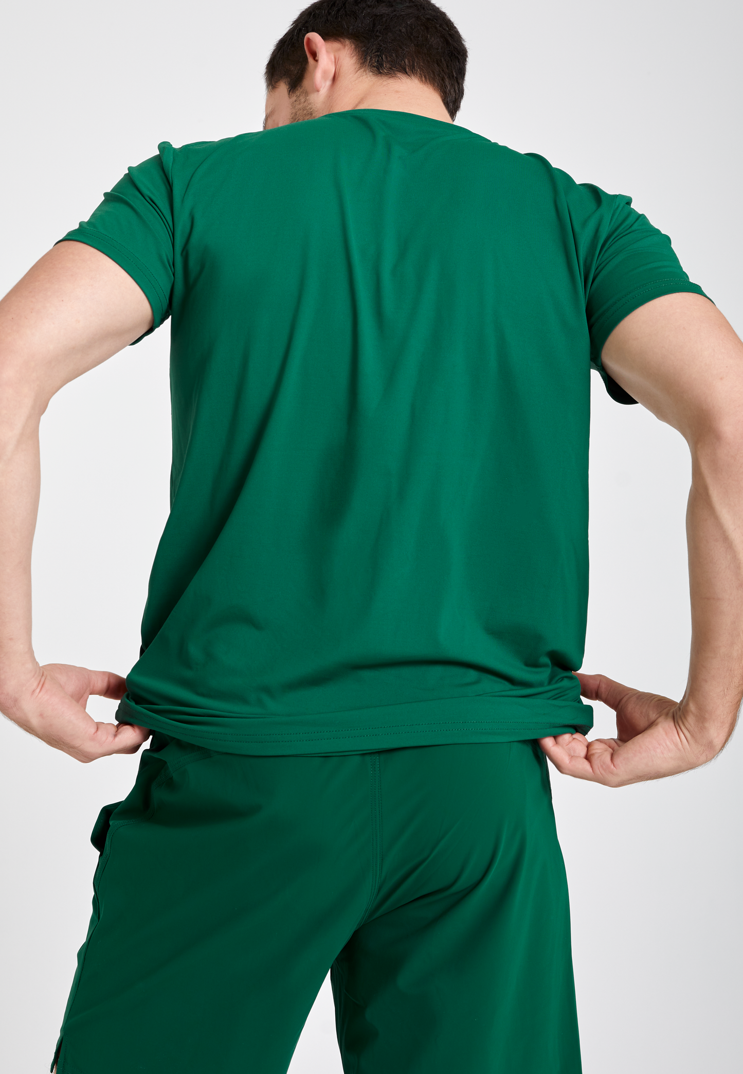 Tennis T-Shirt Rundhals, tannengrün