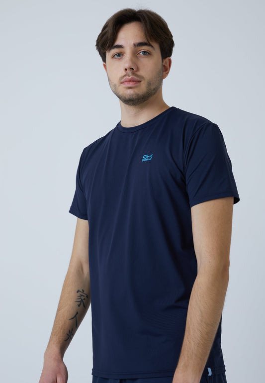 Tennis T-Shirt Rundhals Herren & Jungen, navy blau