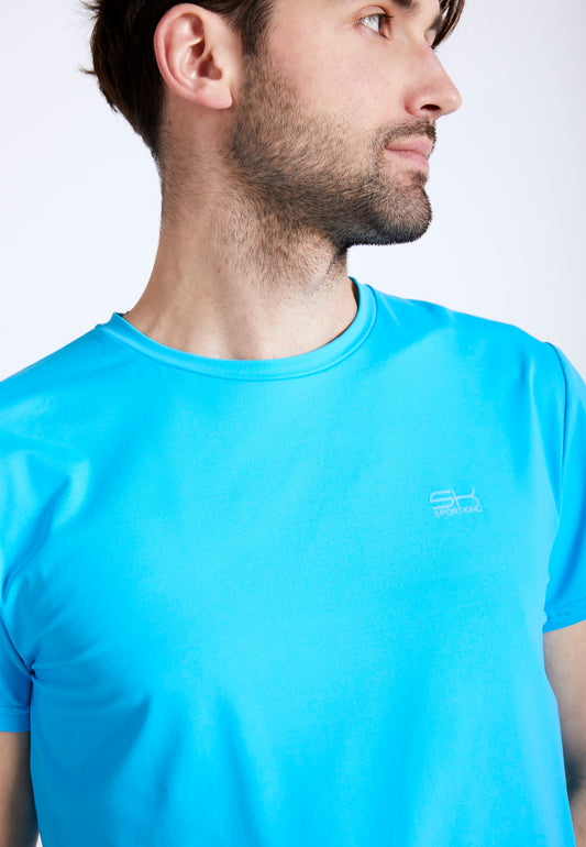 Tennis T-Shirt Rundhals Herren & Jungen, türkis