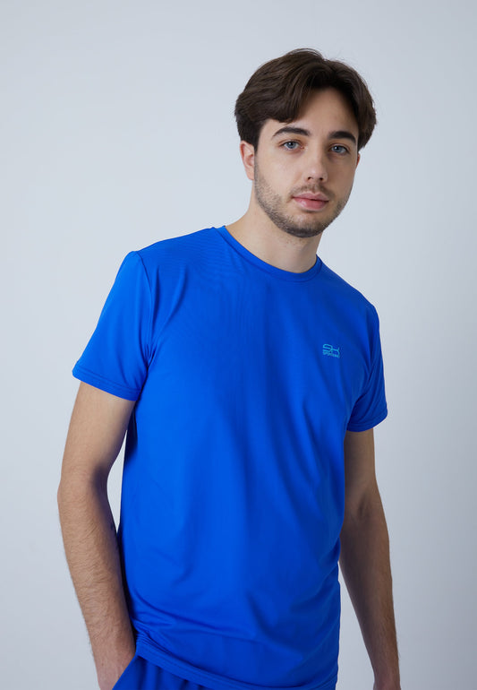 Tennis T-Shirt Rundhals Herren & Jungen, kobaltblau