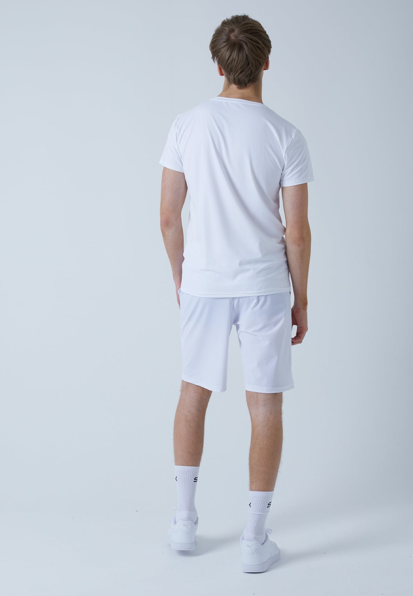 Tennis T-Shirt V-Ausschnitt Herren & Jungen, weiß