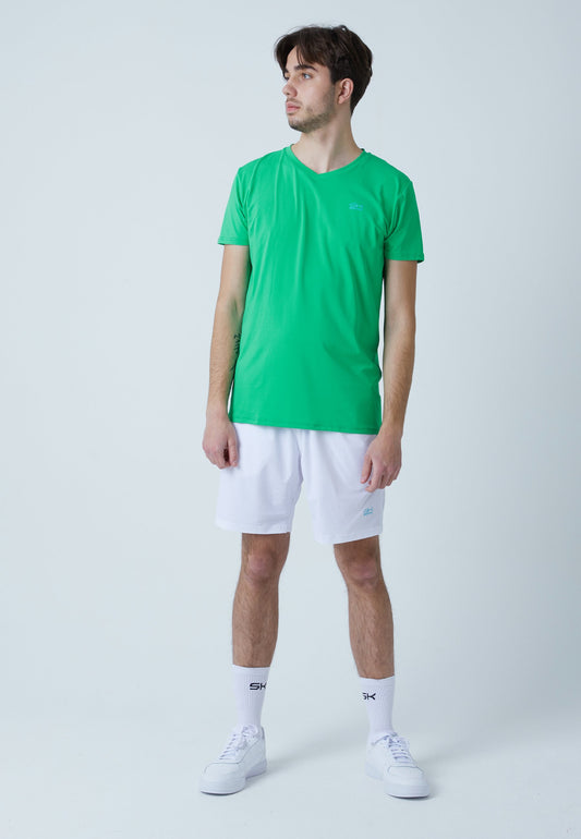 Tennis T-Shirt V-Ausschnitt Herren & Jungen, grün