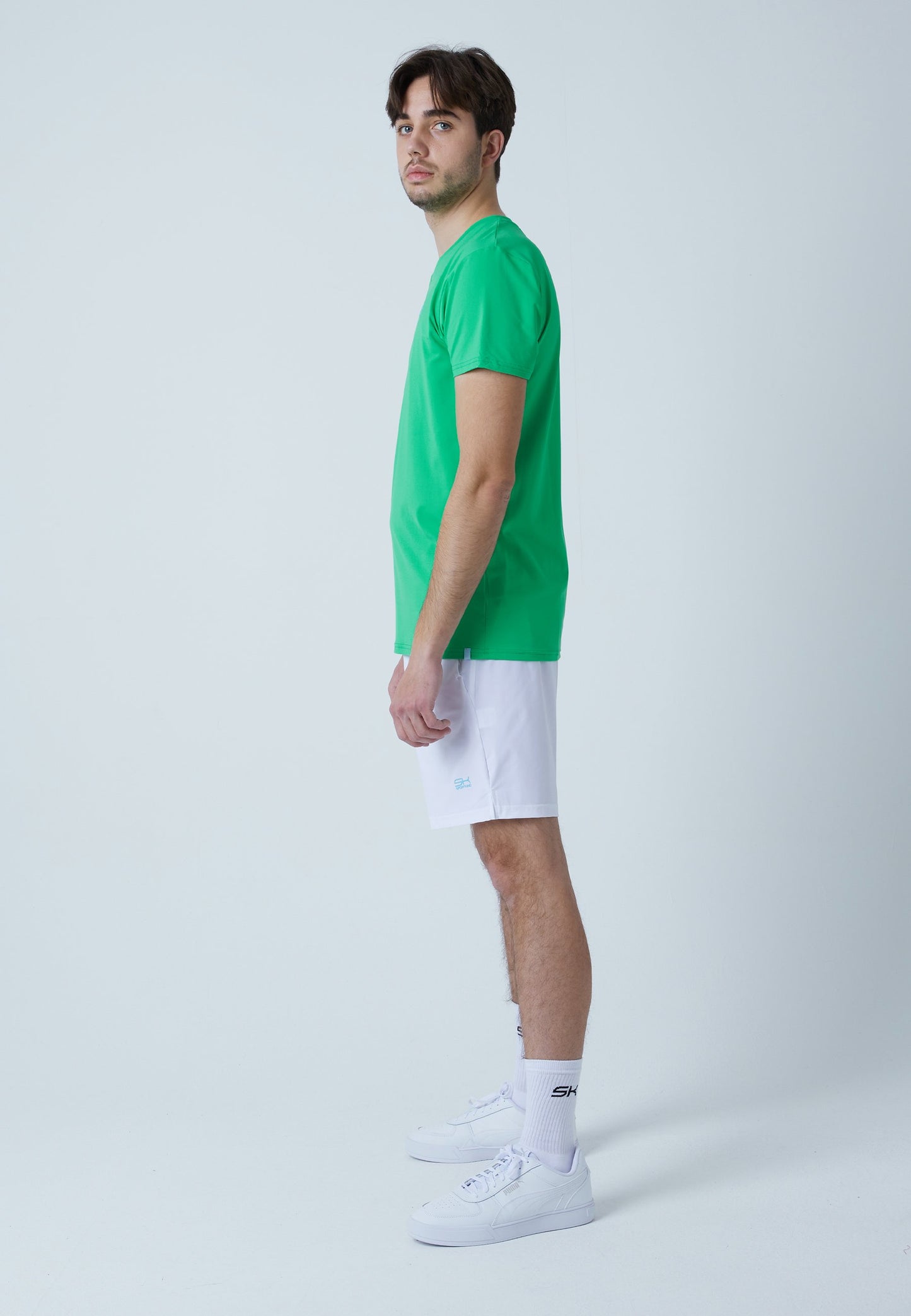 Tennis T-Shirt V-Ausschnitt Herren & Jungen, grün