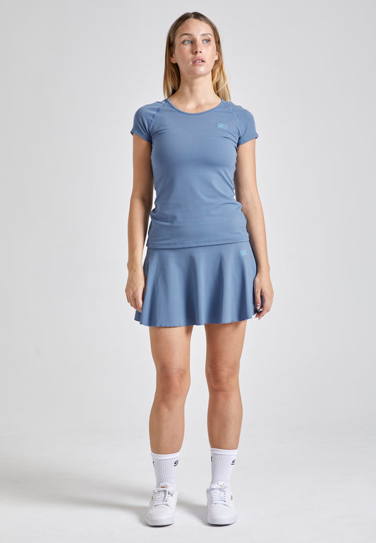 Tennis Capsleeve T-Shirt, grau blau