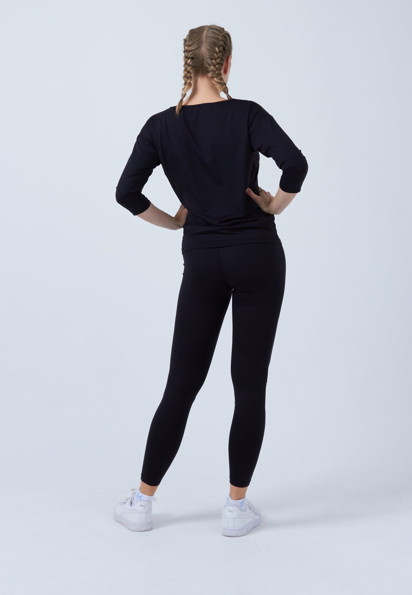 Tennis 3/4 Loose Fit Shirt, schwarz