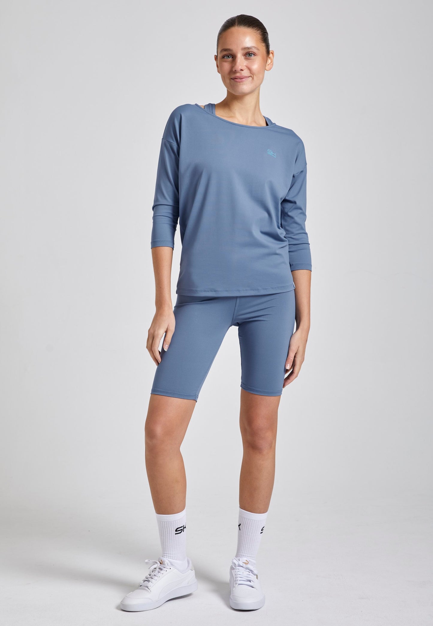 Tennis 3/4 Loose Fit Shirt, grau blau