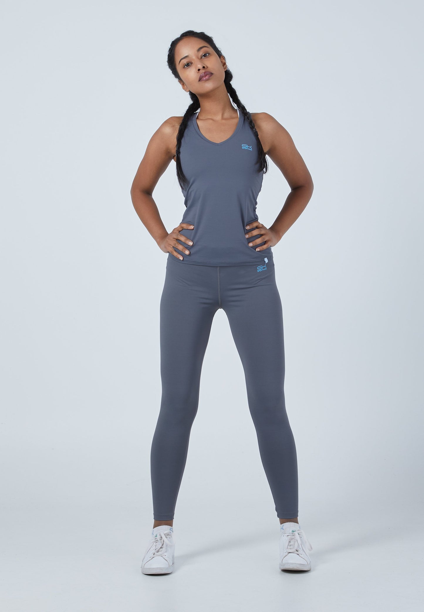 Tennis Tanktop V-Neck, grau