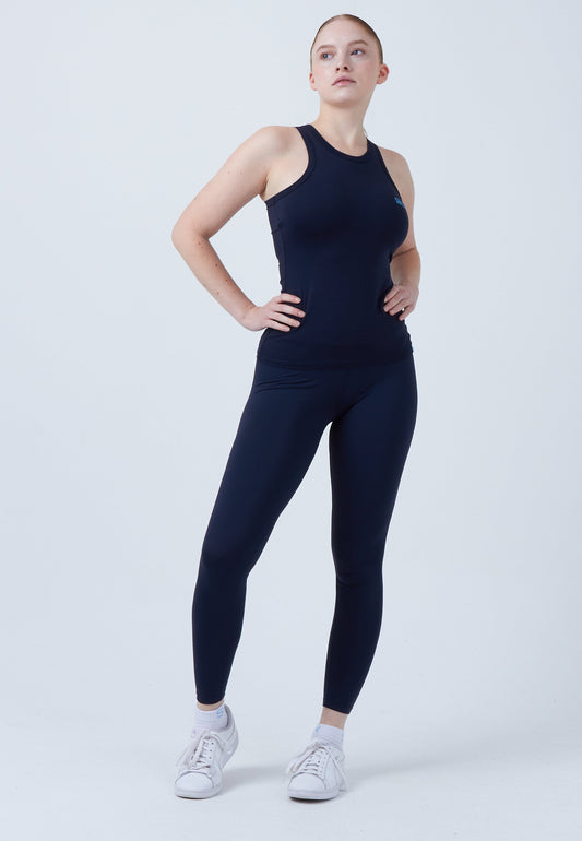Tennis Tanktop High Neck, navy blau