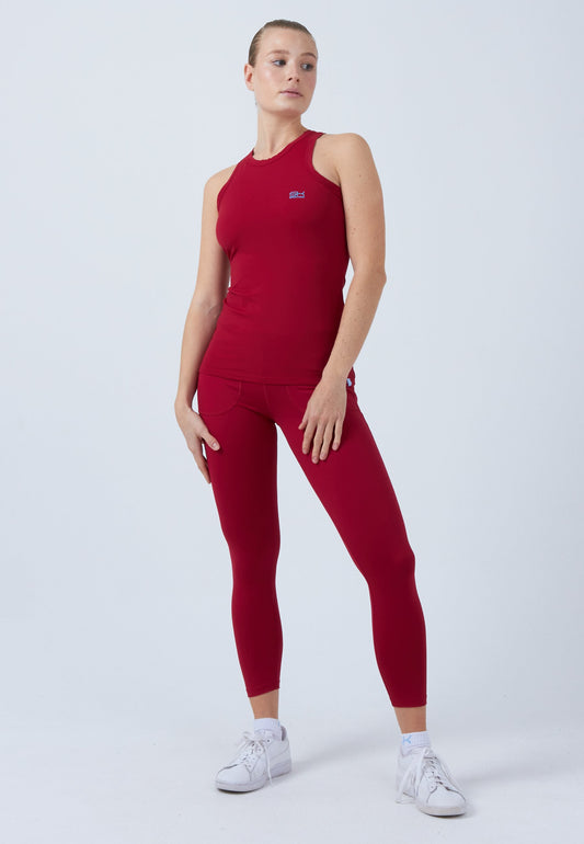 Tennis Tanktop High Neck, bordeaux rot
