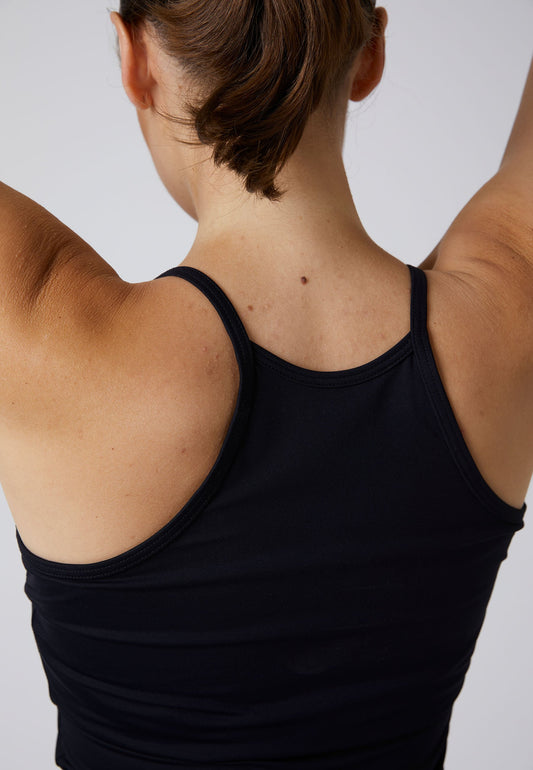 Tennis Spaghetti Tanktop, schwarz