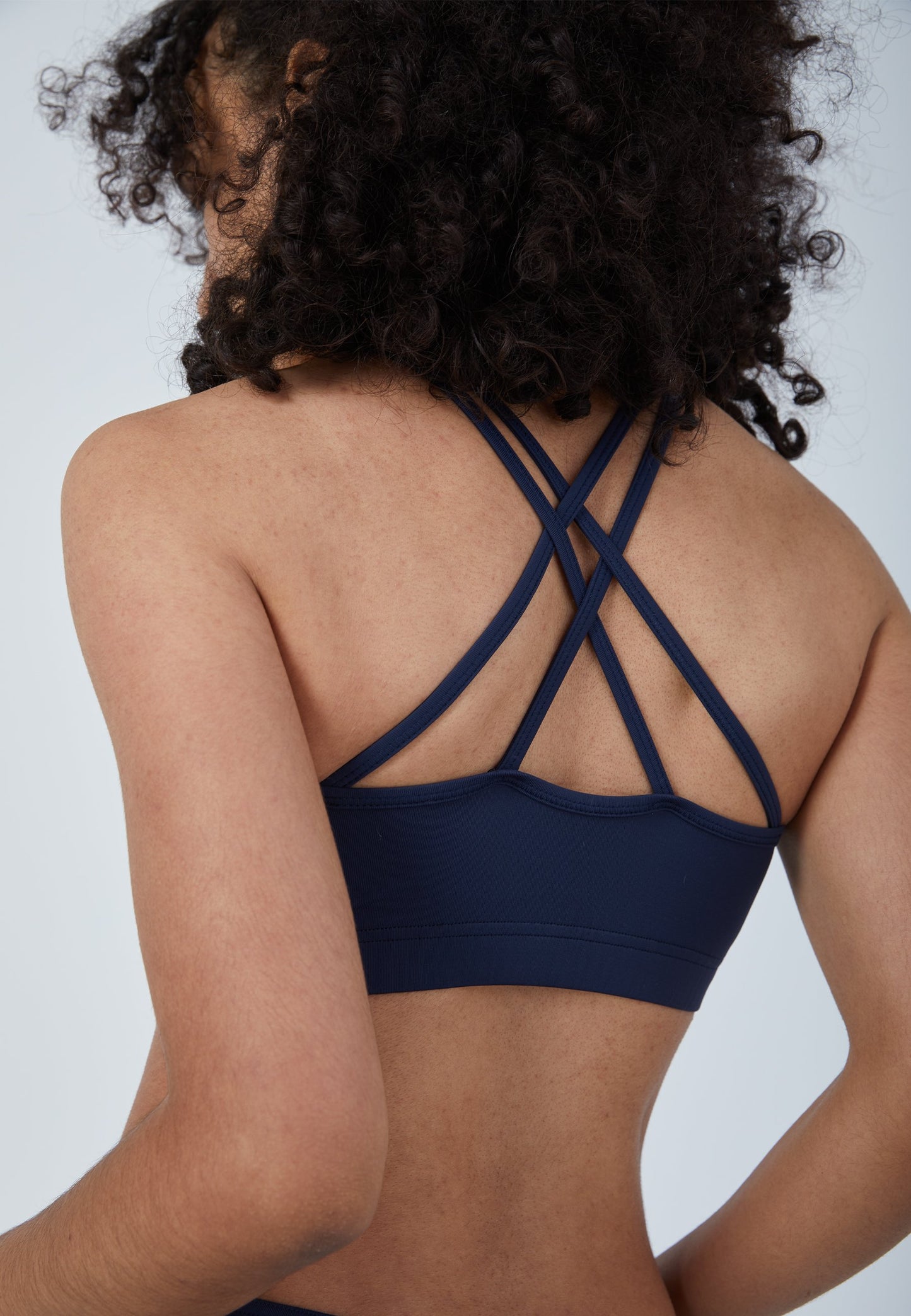 Sport BH gekreuzte Träger, navy blau