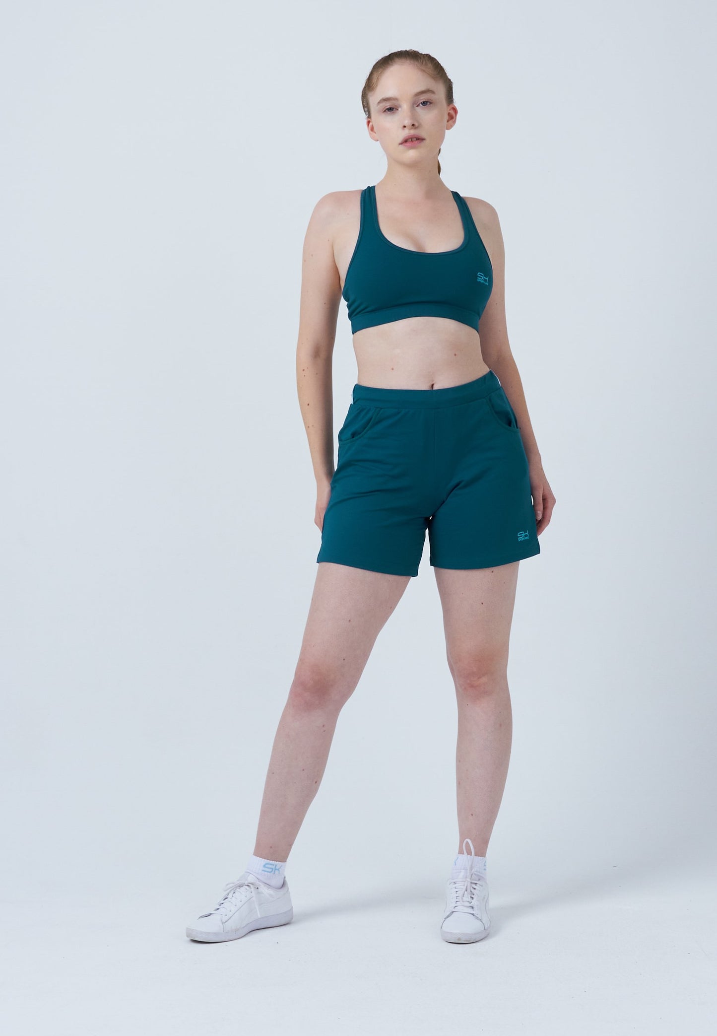 Tennis Bermuda Shorts, petrol grün