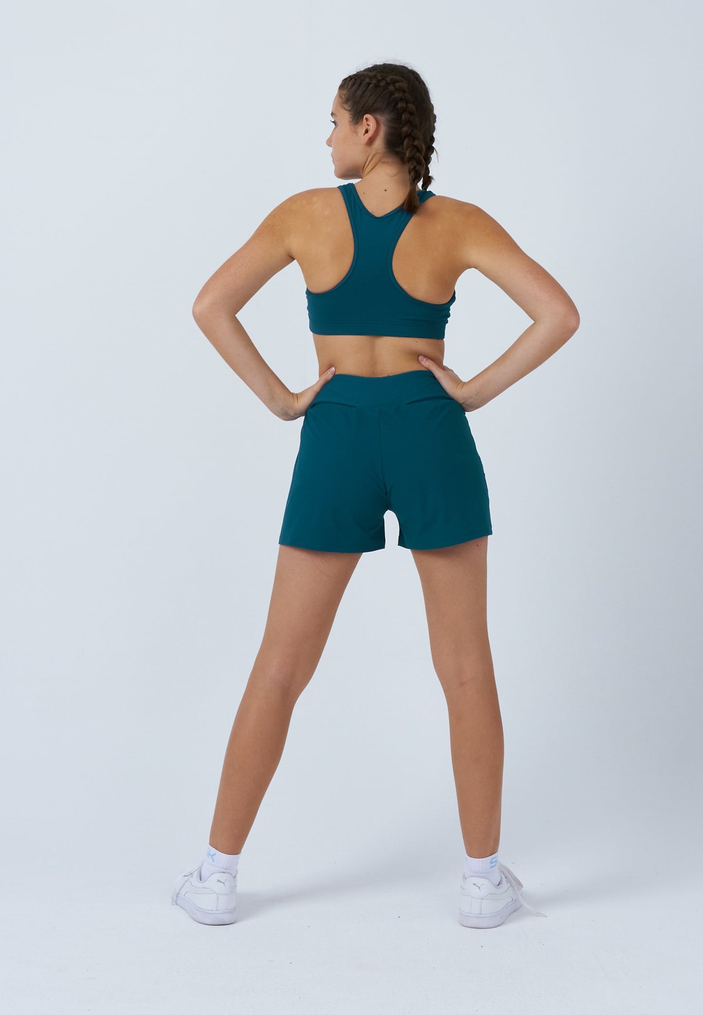 Advantage Tennis Shorts mit Ballhalter, petrol grün