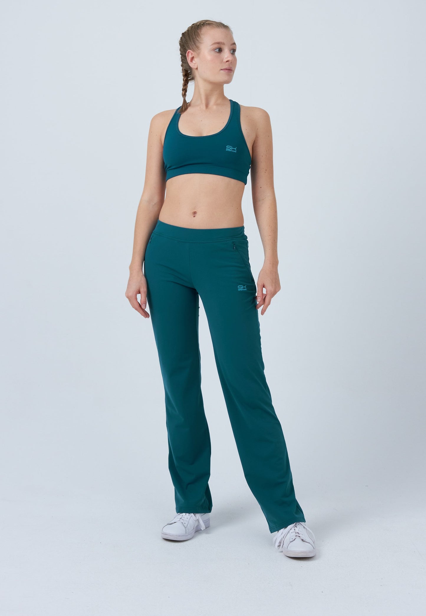 Tennis Trainingshose lang, petrol grün