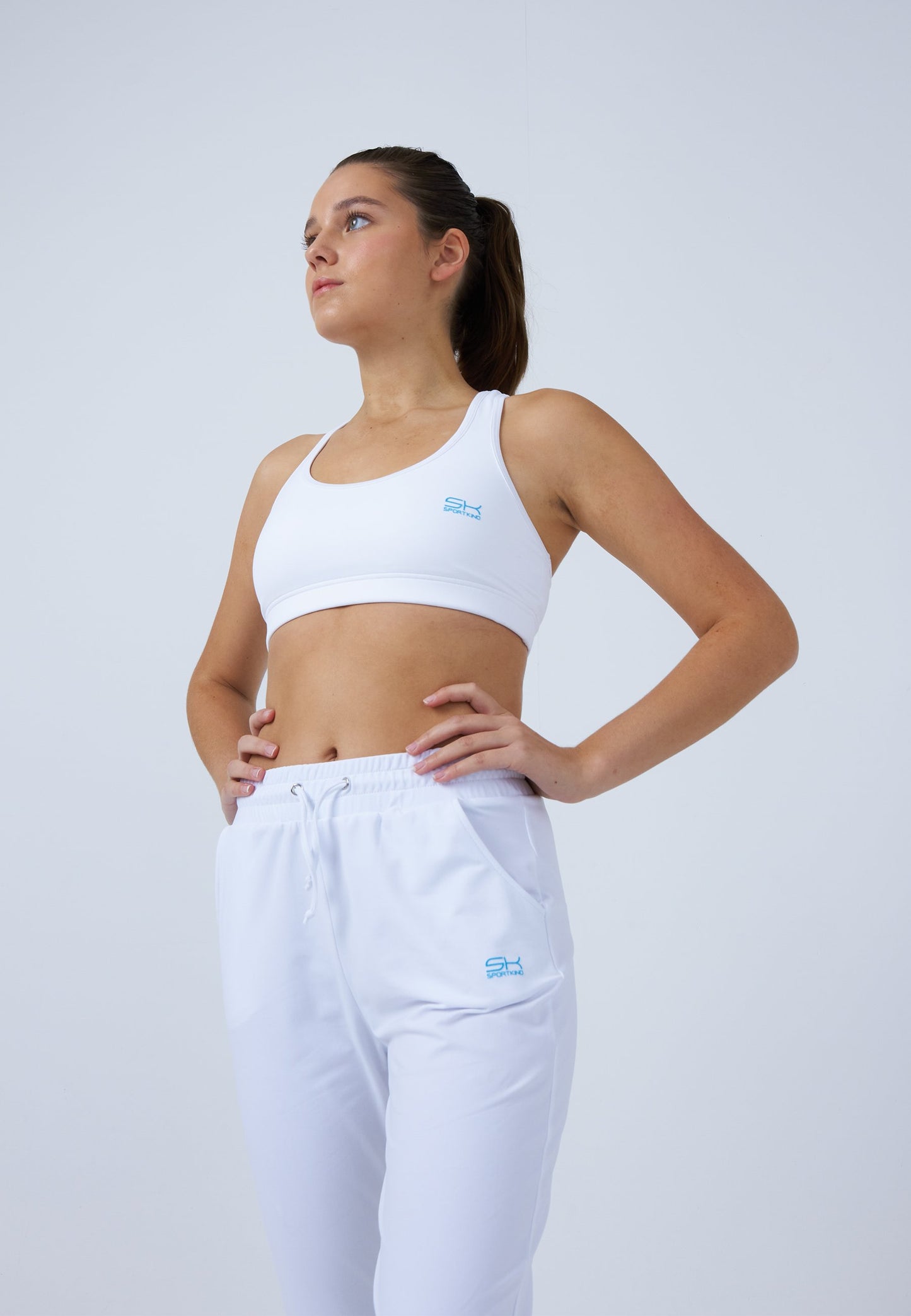 Tennis Jogginghose Damen & Mädchen, weiß