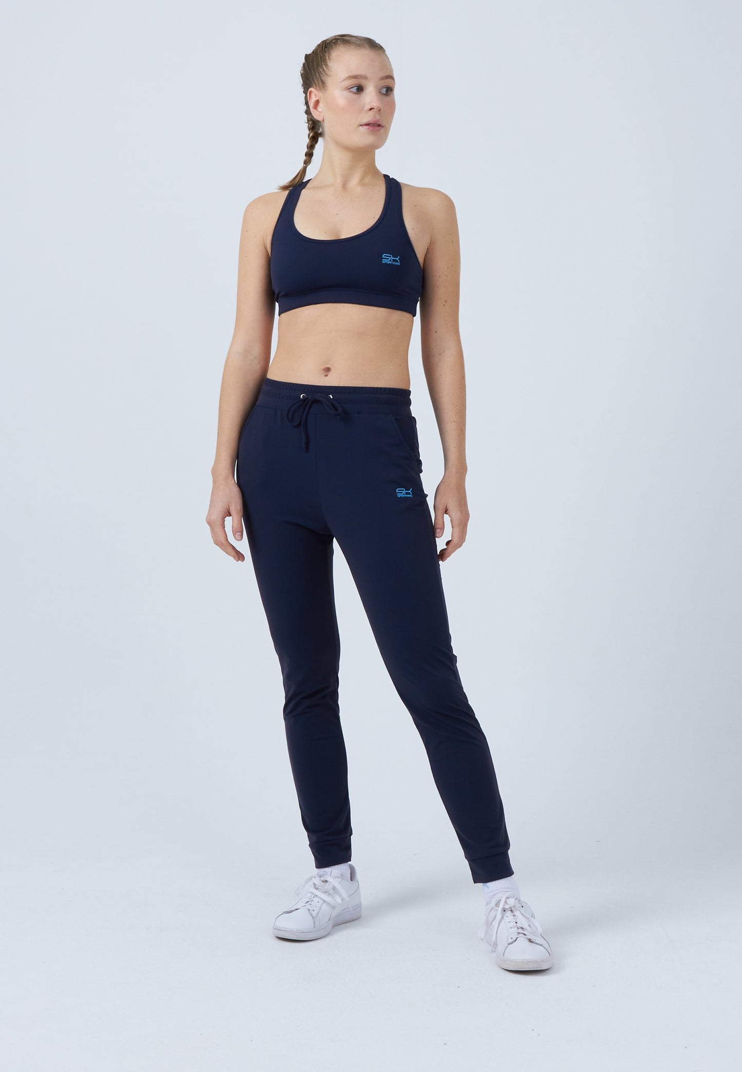 Tennis Jogginghose Damen & Mädchen, navy blau