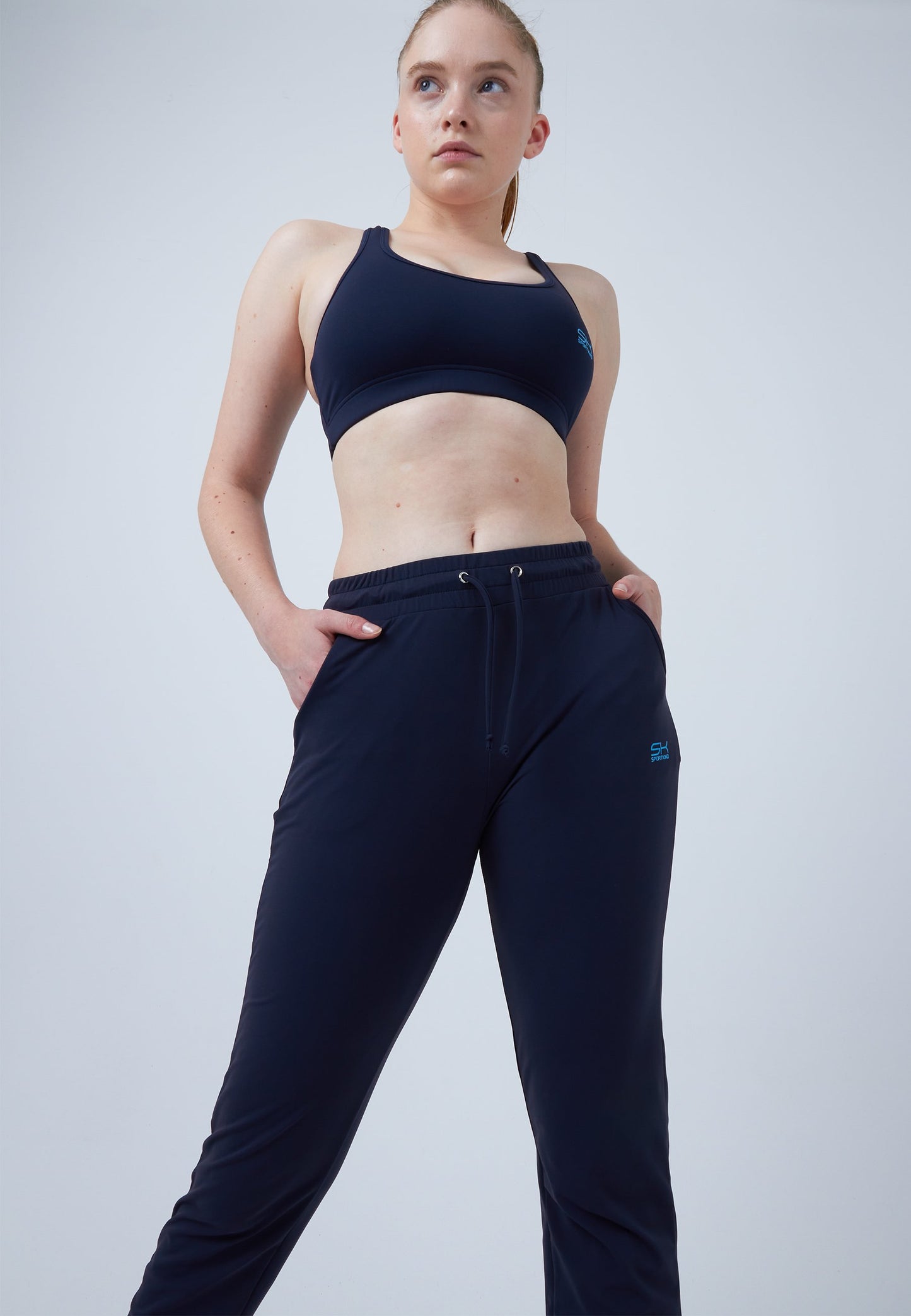 Lange Trainingshose schmal, navy blau