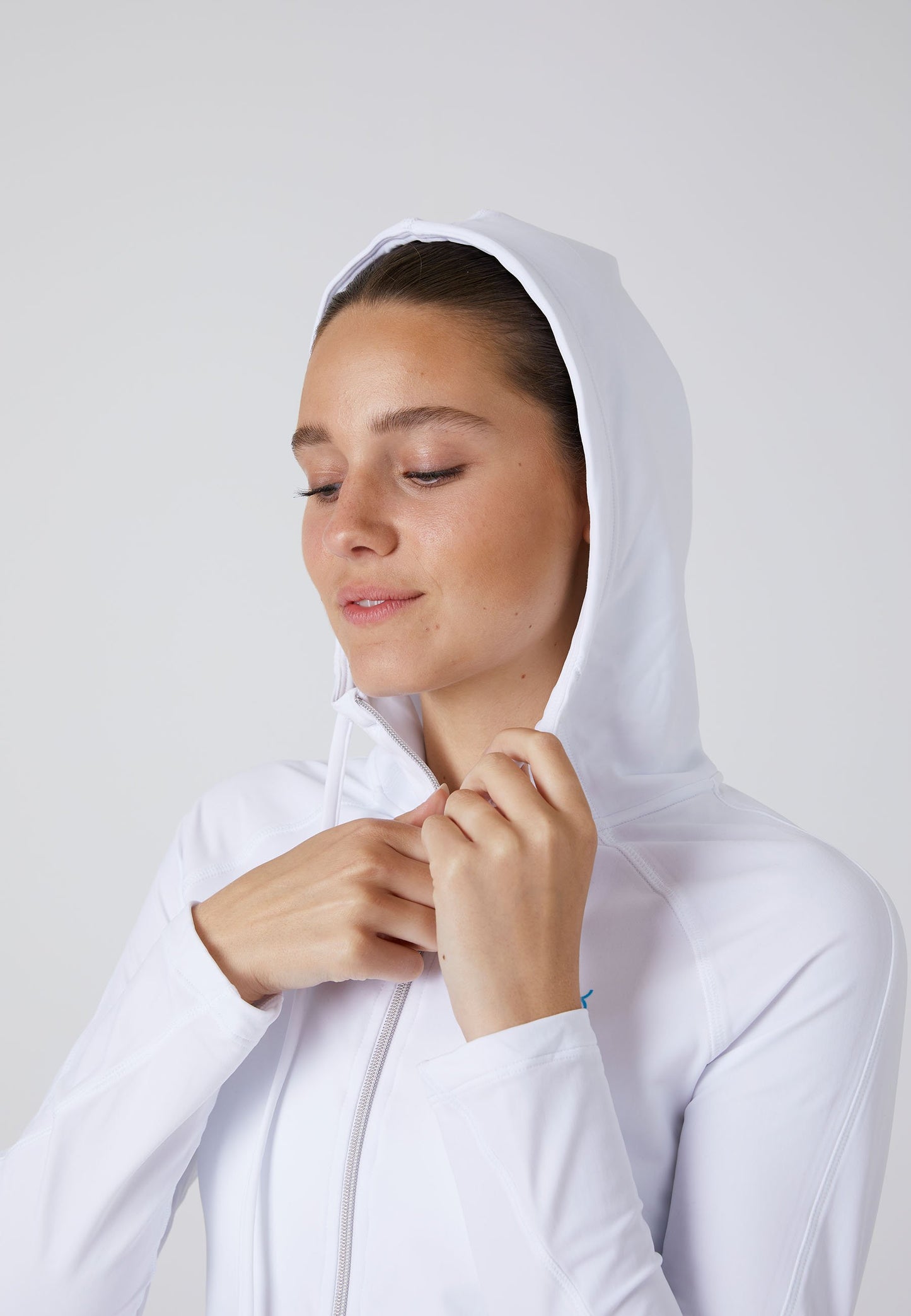 Tennis Joggingjacke mit Kapuze, weiß