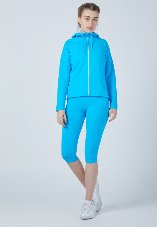 Tennis Joggingjacke mit Kapuze, türkis