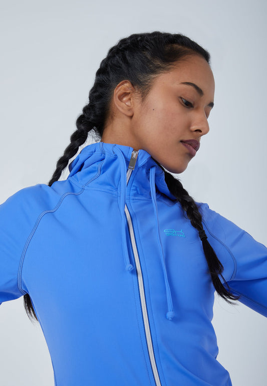 Tennis Joggingjacke mit Kapuze, kornblumen blau