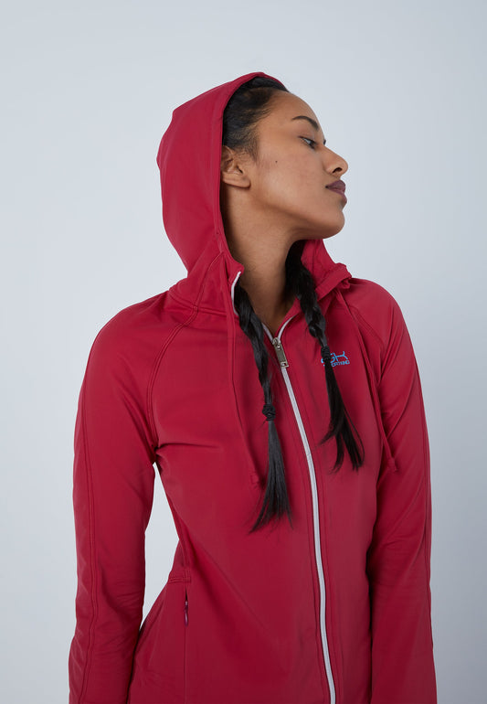 Tennis Joggingjacke mit Kapuze, bordeaux rot