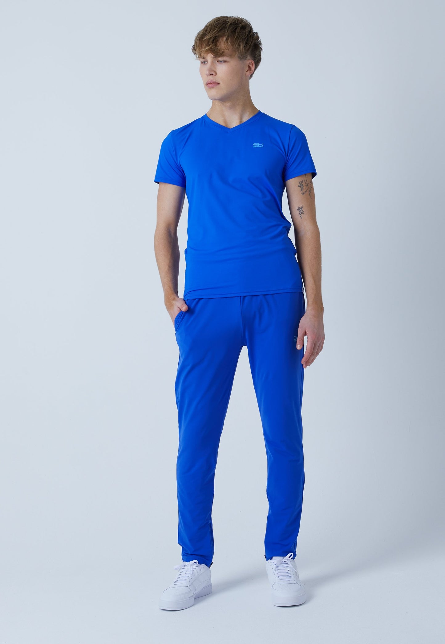 Tennis Trainingshose schmal, kobaltblau