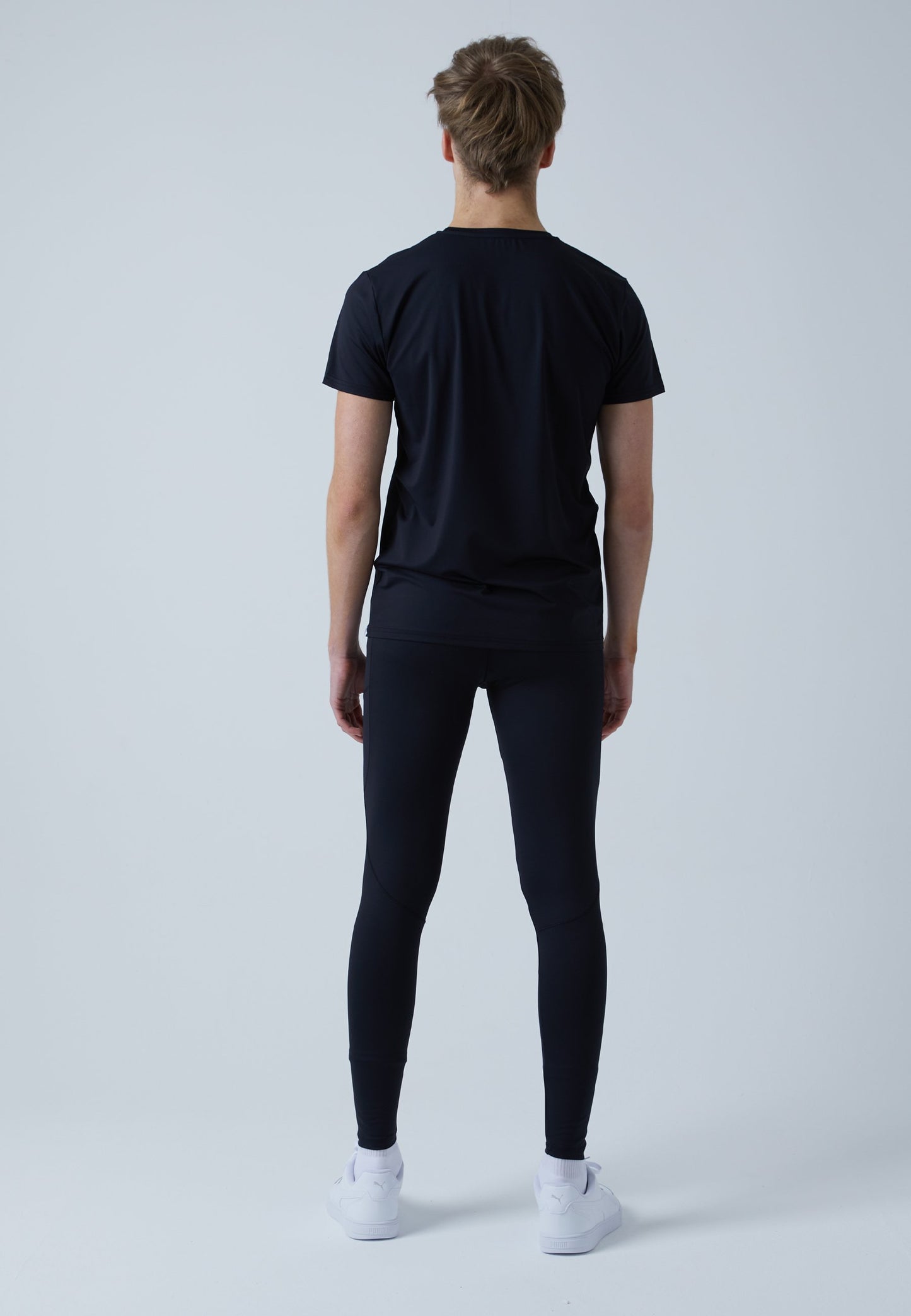 Lauftights mit Taschen, lang, schwarz