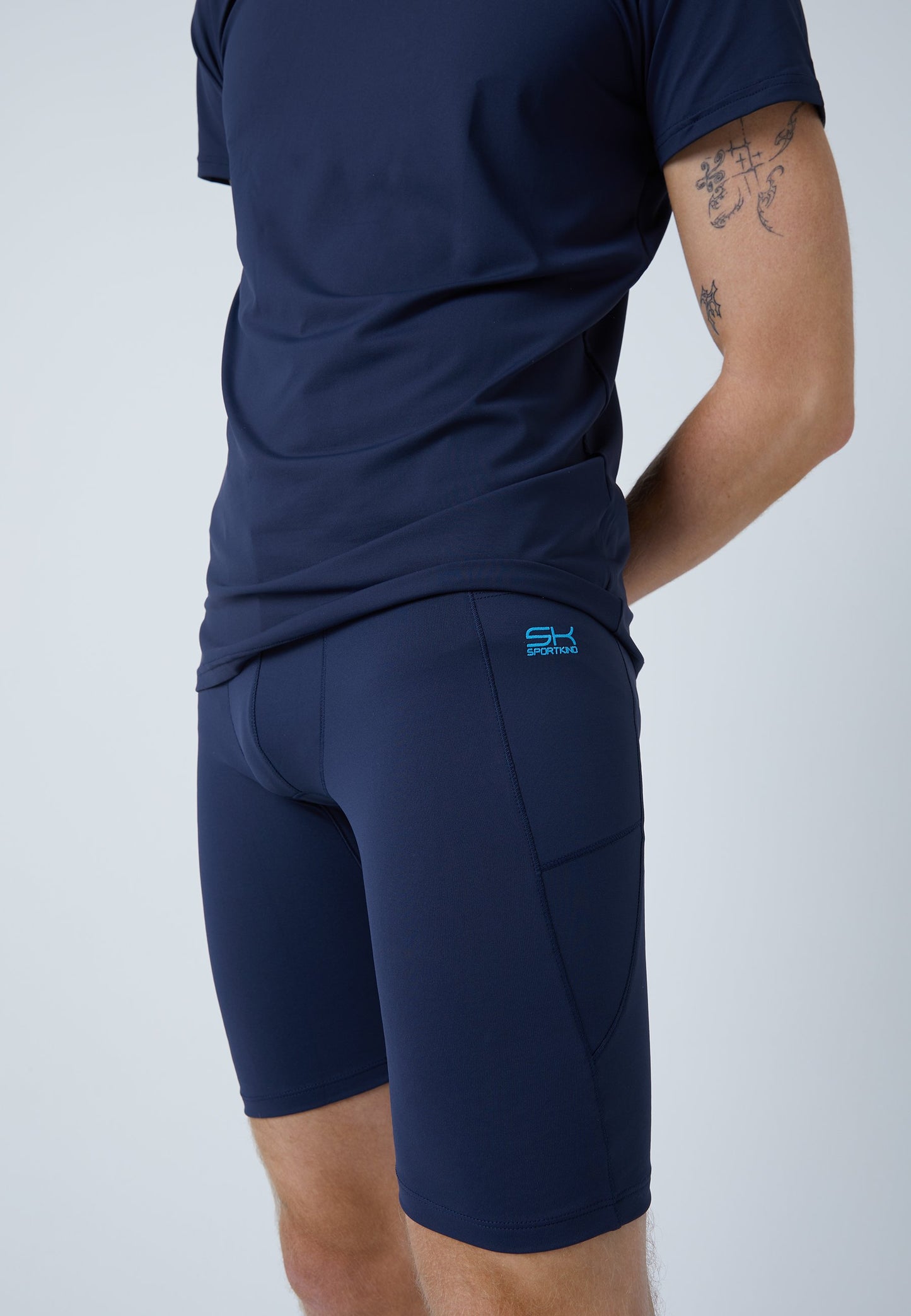Short Tights / Radlerhose mit Taschen, navy blau