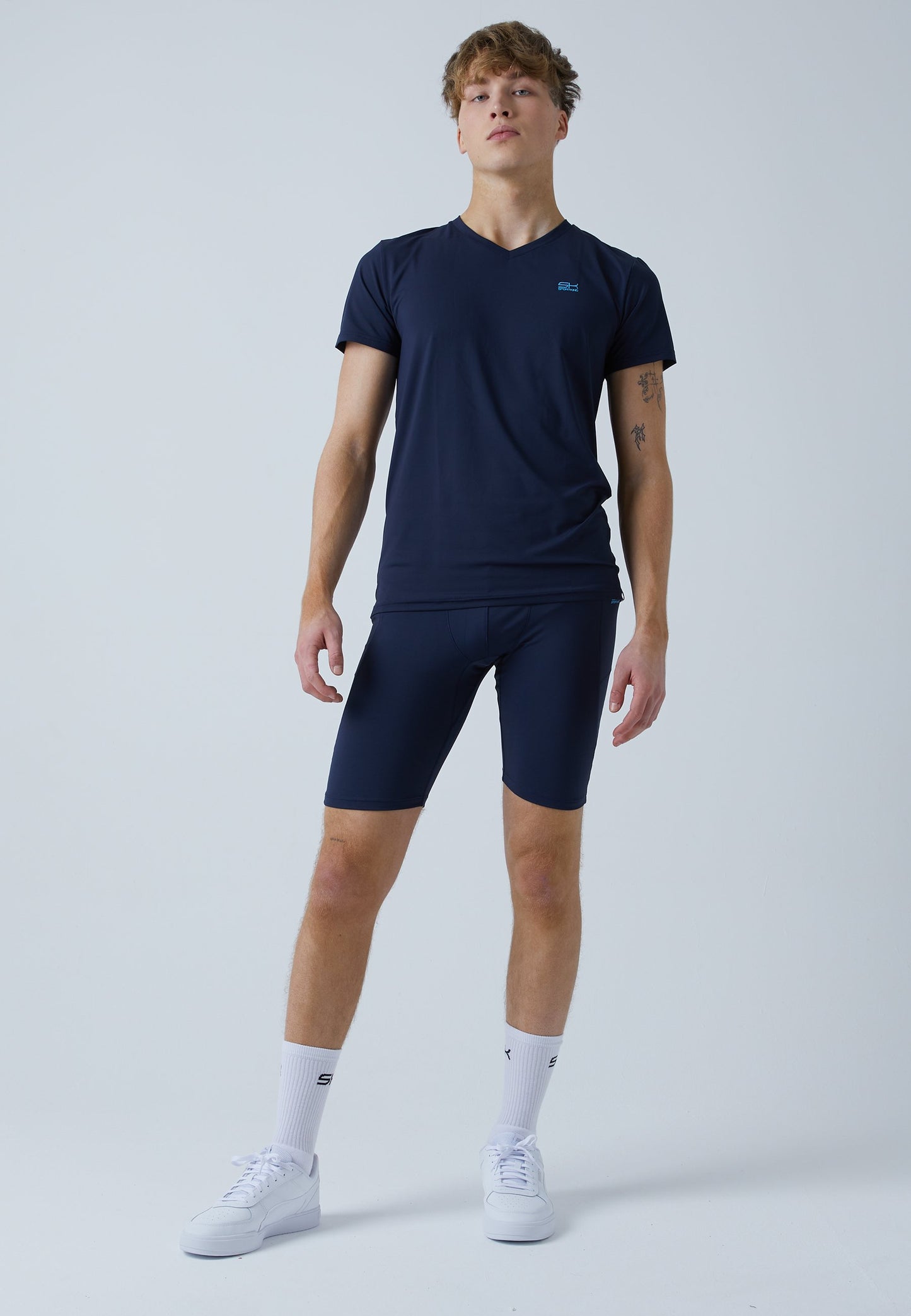 Short Tights / Radlerhose mit Taschen, navy blau