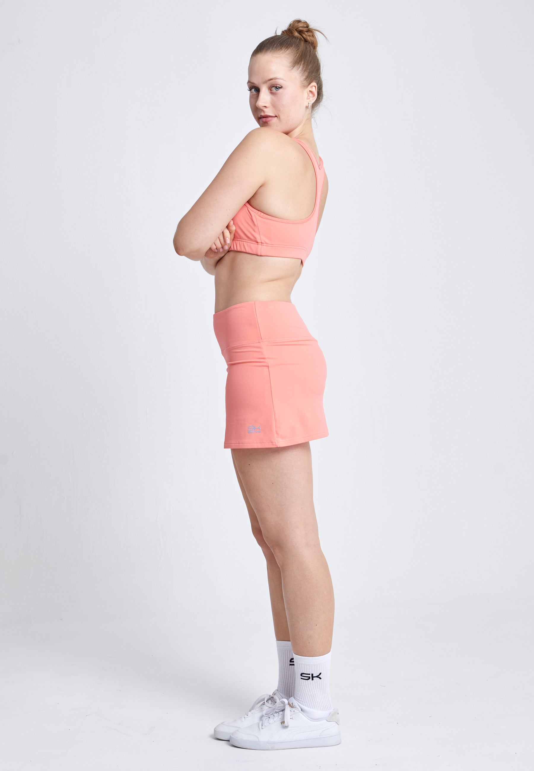 Mädchen & Damen Basic Tennisrock / Skort, apricot von SPORTKIND