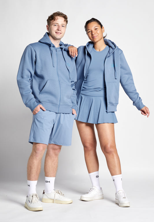 Unisex Kapuzenjacke mit Reißverschluss unisex, grau blau von SPORTKIND
