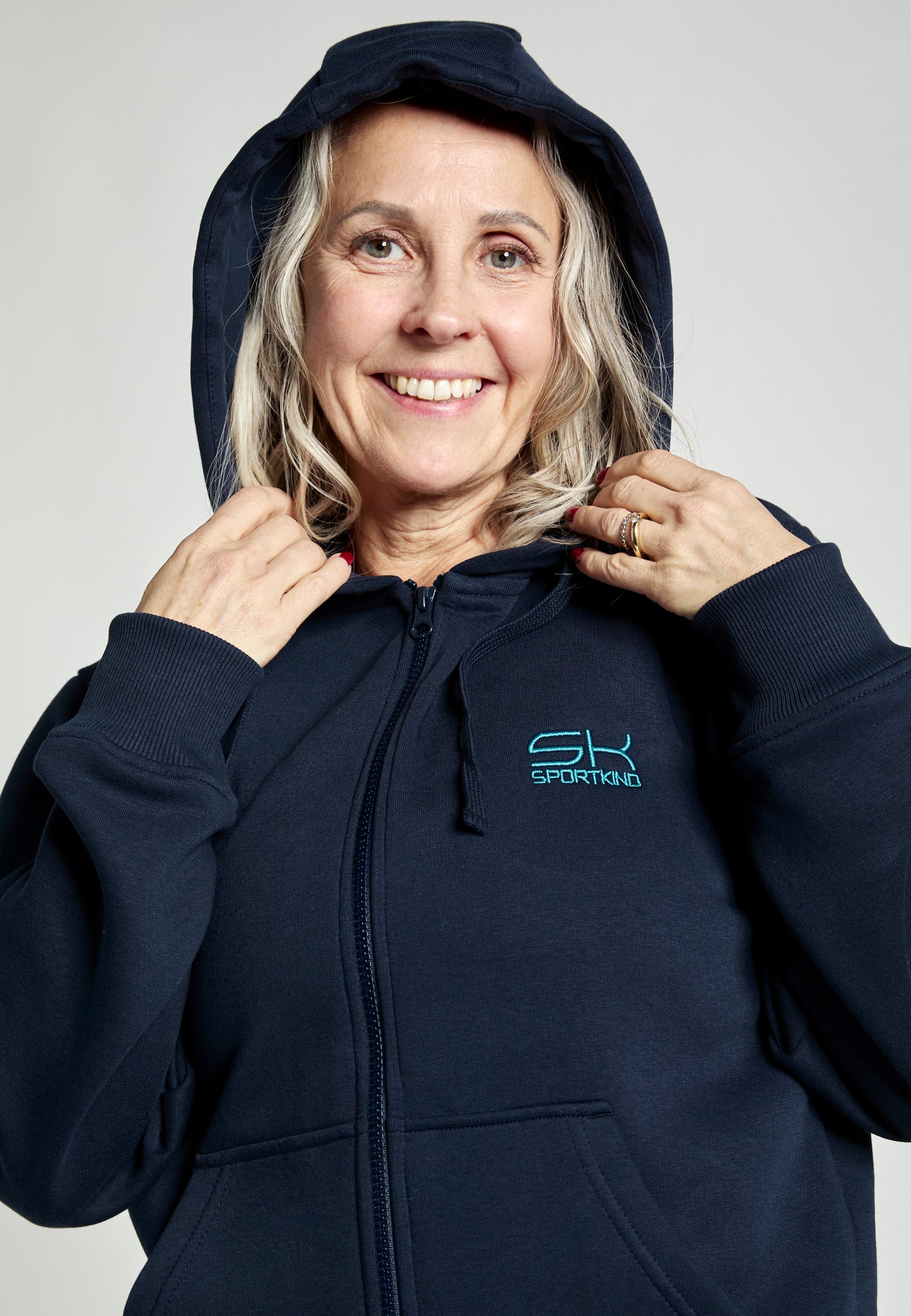 Unisex Kapuzenjacke mit Reißverschluss unisex, navy blau von SPORTKIND