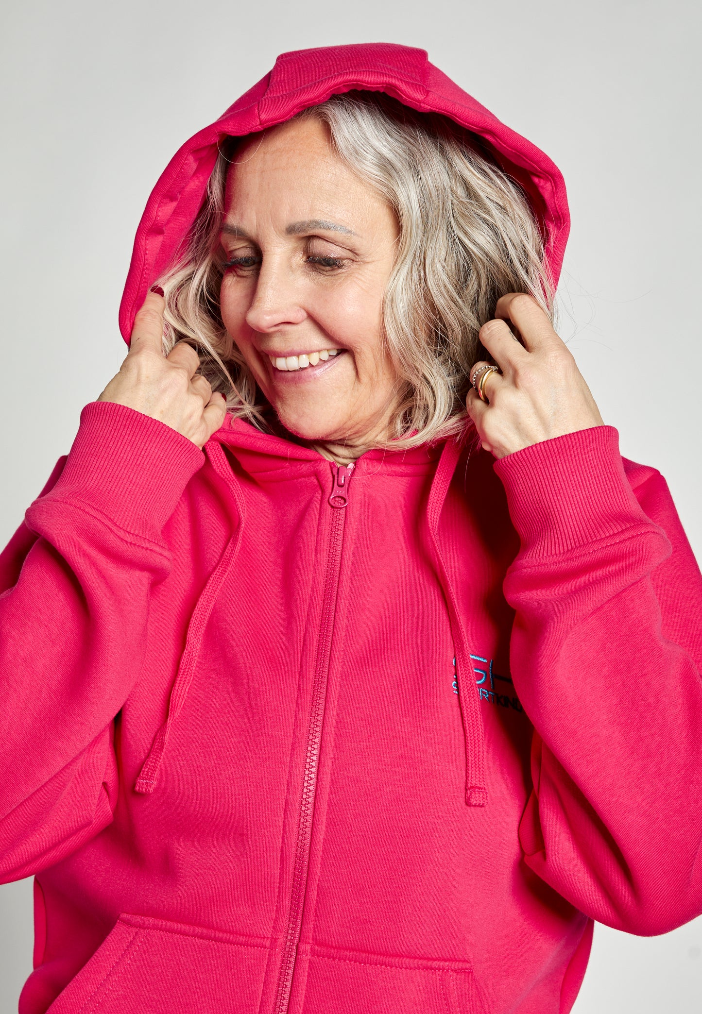 Unisex Kapuzenjacke mit Reißverschluss unisex, pink von SPORTKIND