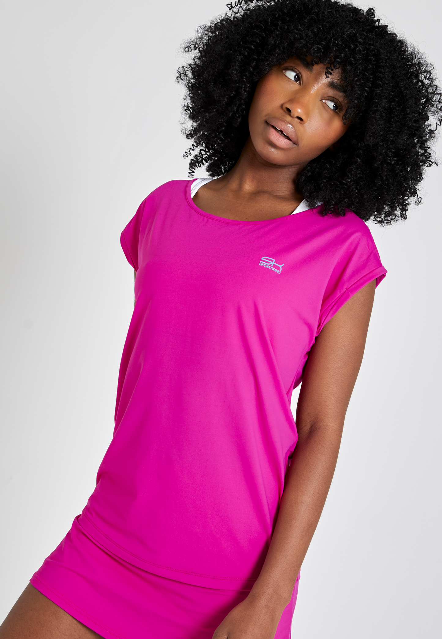 Mädchen & Damen Tennis Loose Fit Shirt, berry pink von SPORTKIND