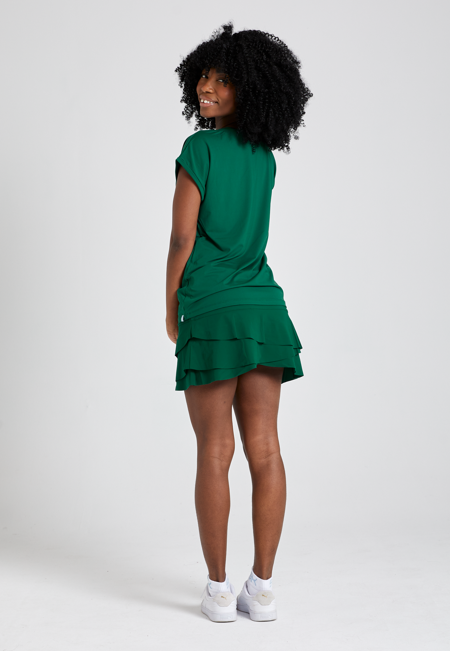 Mädchen & Damen Tennis Loose Fit Shirt, tannengrün von SPORTKIND