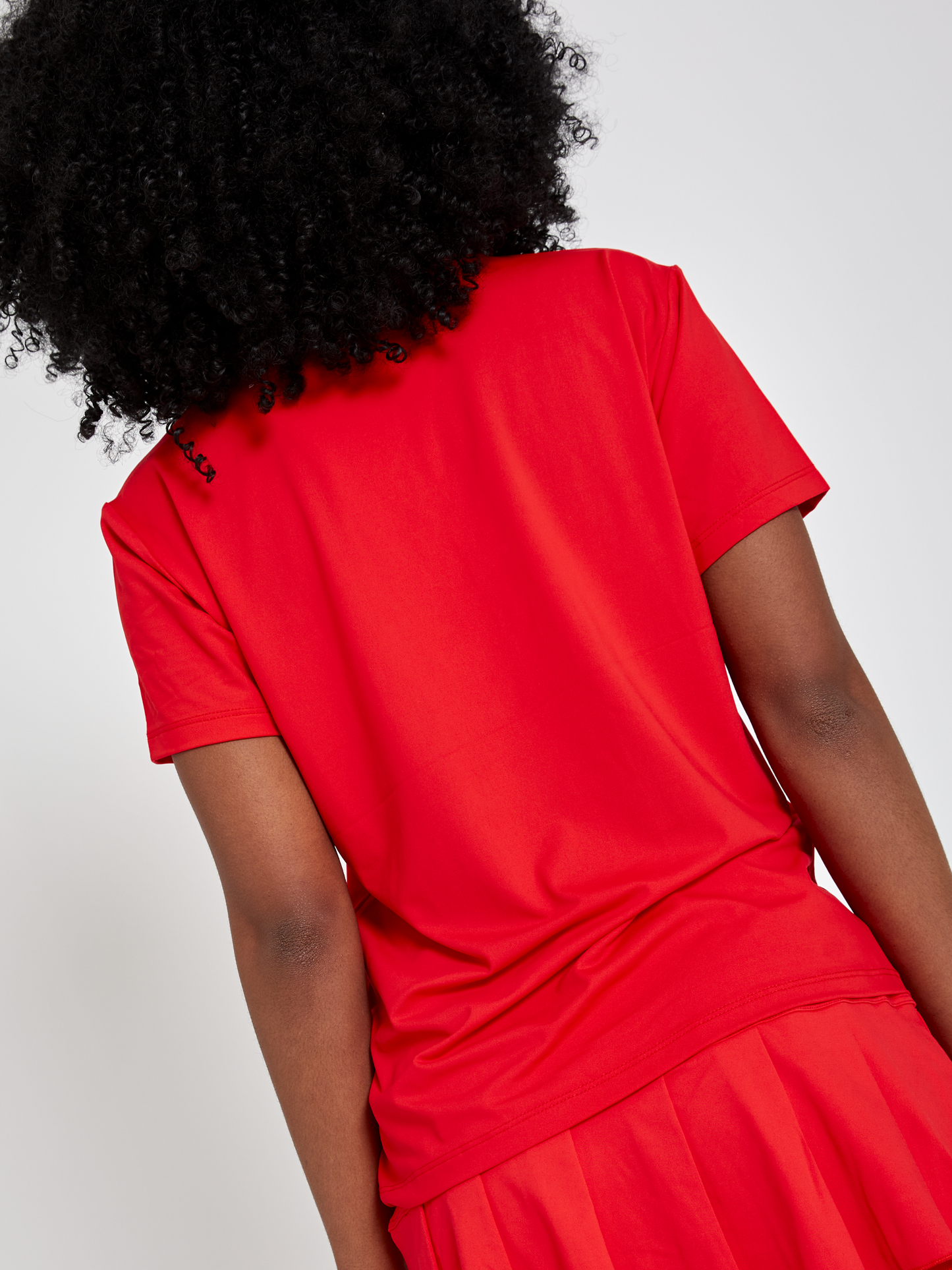 Mädchen & Damen Tennis Loose Fit T-Shirt Kurzarm, rot von SPORTKIND